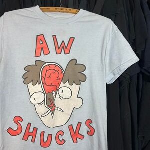 Indie band White and red vintage Y2K funny joke "Aw Shucks" T-shirt